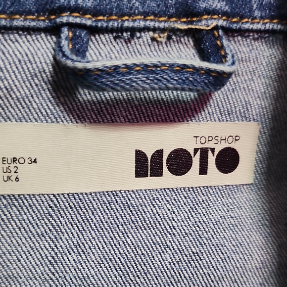 Topshop Moto Light Blue Denim Jacket - Picture 2 of 4